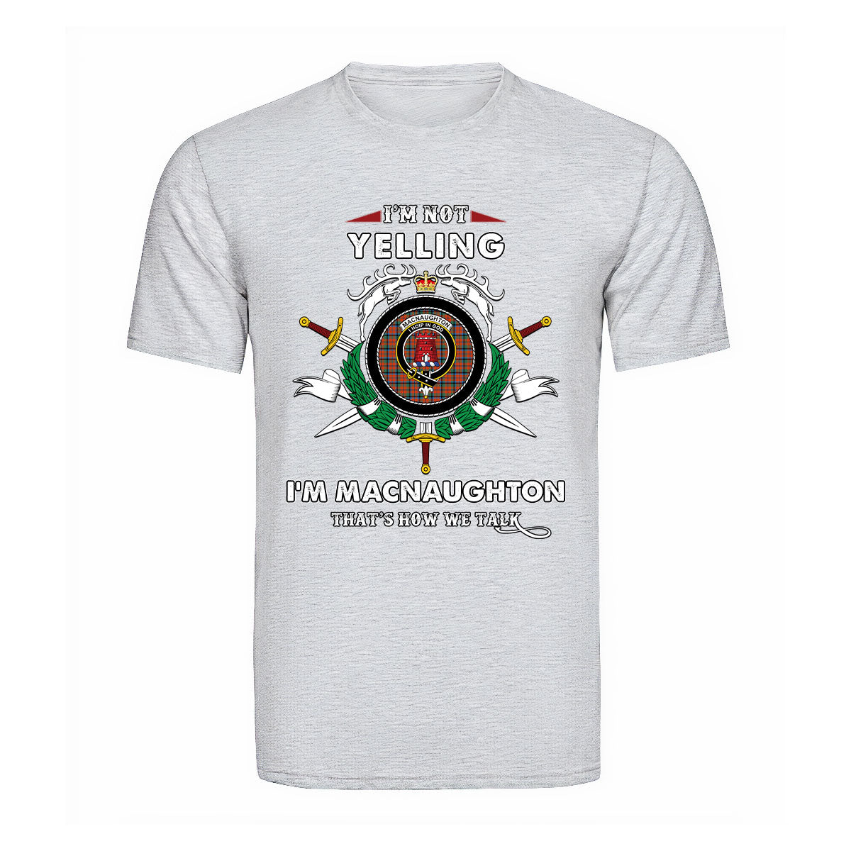 MacNaughton Tartan Crest T-shirt - I'm not yelling style