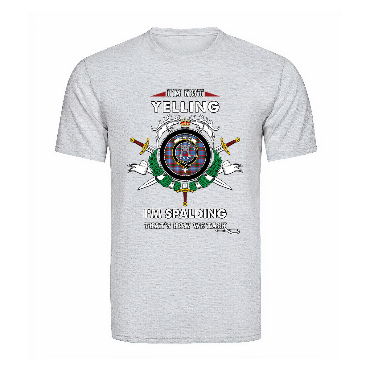 Spalding Tartan Crest T-shirt - I'm not yelling style