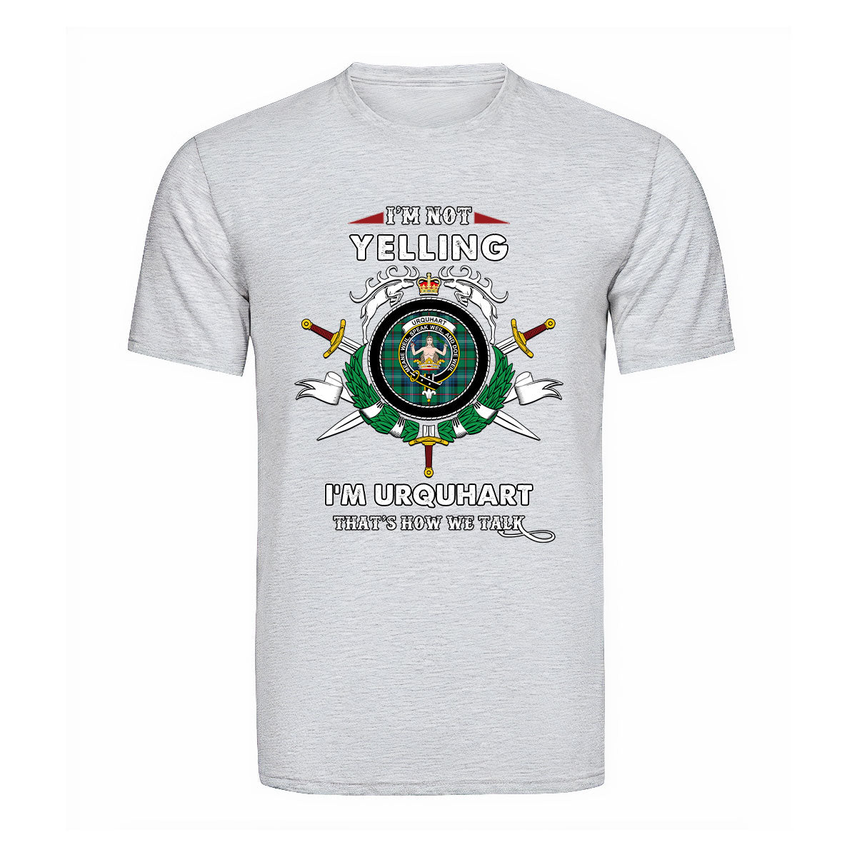 Urquhart Tartan Crest T-shirt - I'm not yelling style