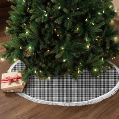 Scott Black & White Modern Tartan Christmas Tree Skirt