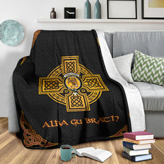 Abercrombie (Abercromby) Crest Premium Blanket - Black Celtic Cross Style