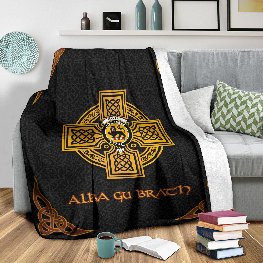 Baxter Crest Premium Blanket - Black Celtic Cross Style