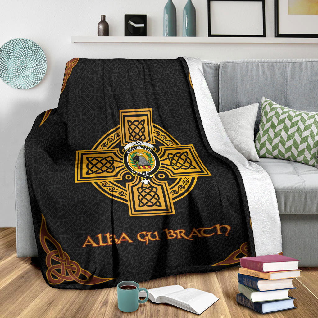 Laws Crest Premium Blanket - Black Celtic Cross Style