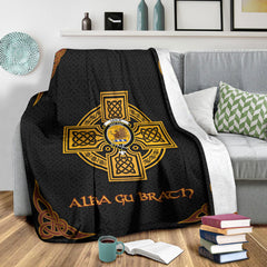 Leslie (Earl of Rothes) Crest Premium Blanket - Black Celtic Cross Style