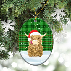 Clephan (or Clephane) Tartan Christmas Ceramic Ornament - Highland Cows Style