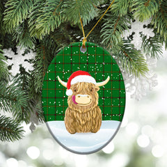 Don Tartan Christmas Ceramic Ornament - Highland Cows Style