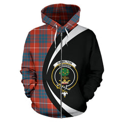 Hamilton Ancient Tartan Crest Zipper Hoodie - Circle Style