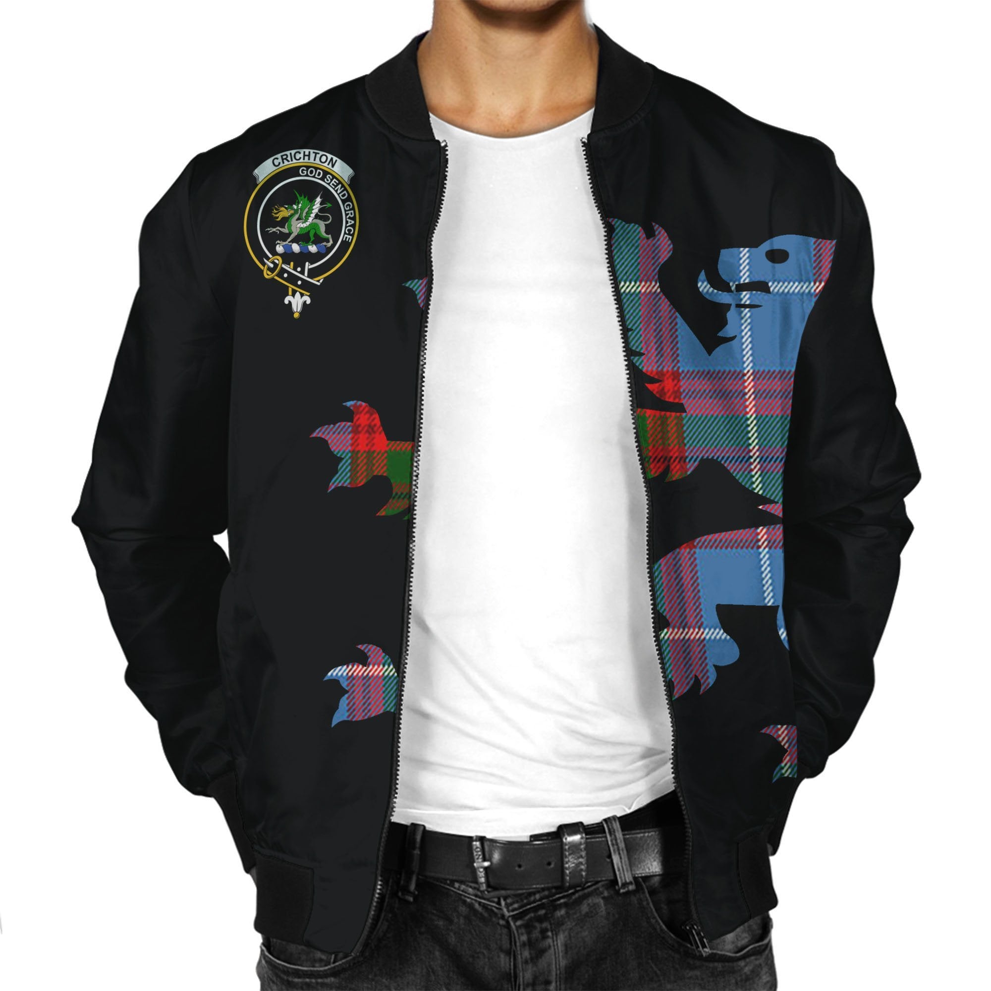 Crichton Tartan Bomber Jacket Lion & Thistle