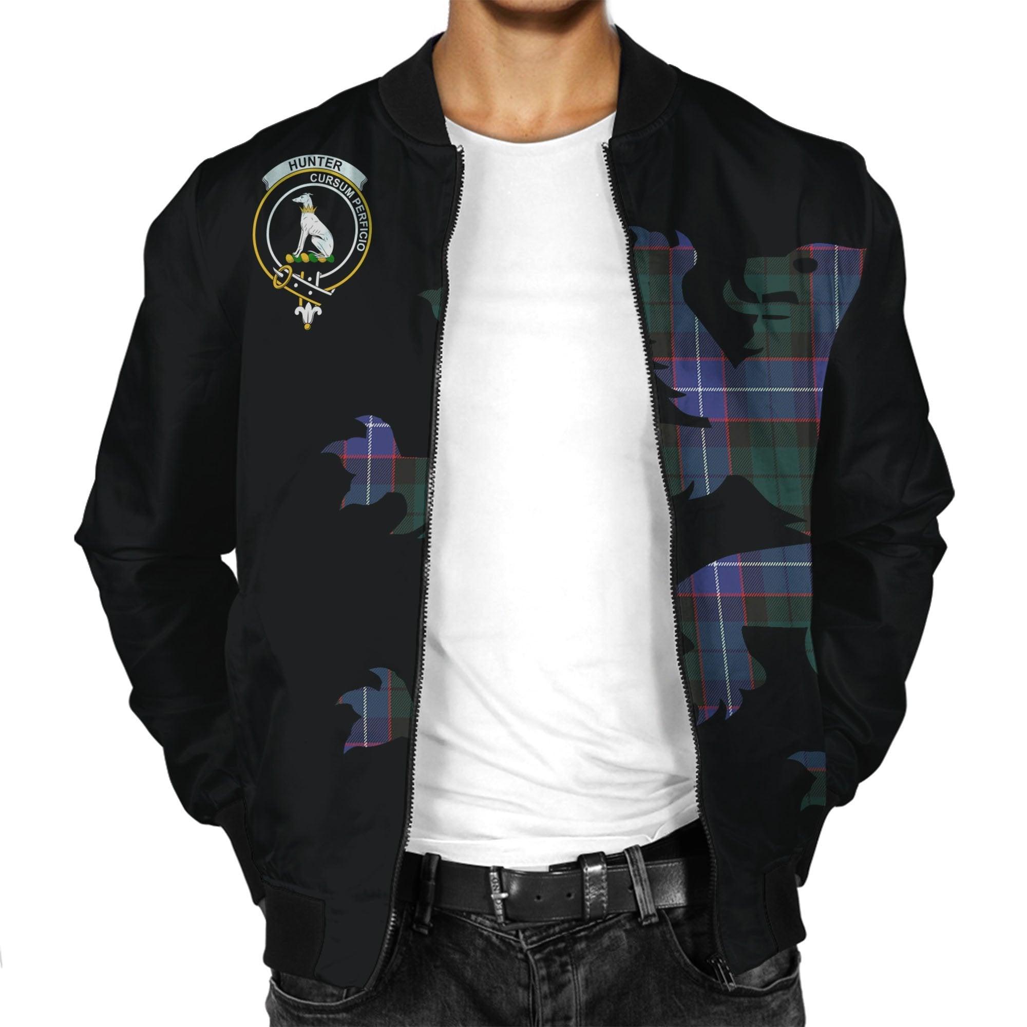 Hunter Tartan Bomber Jacket Lion & Thistle