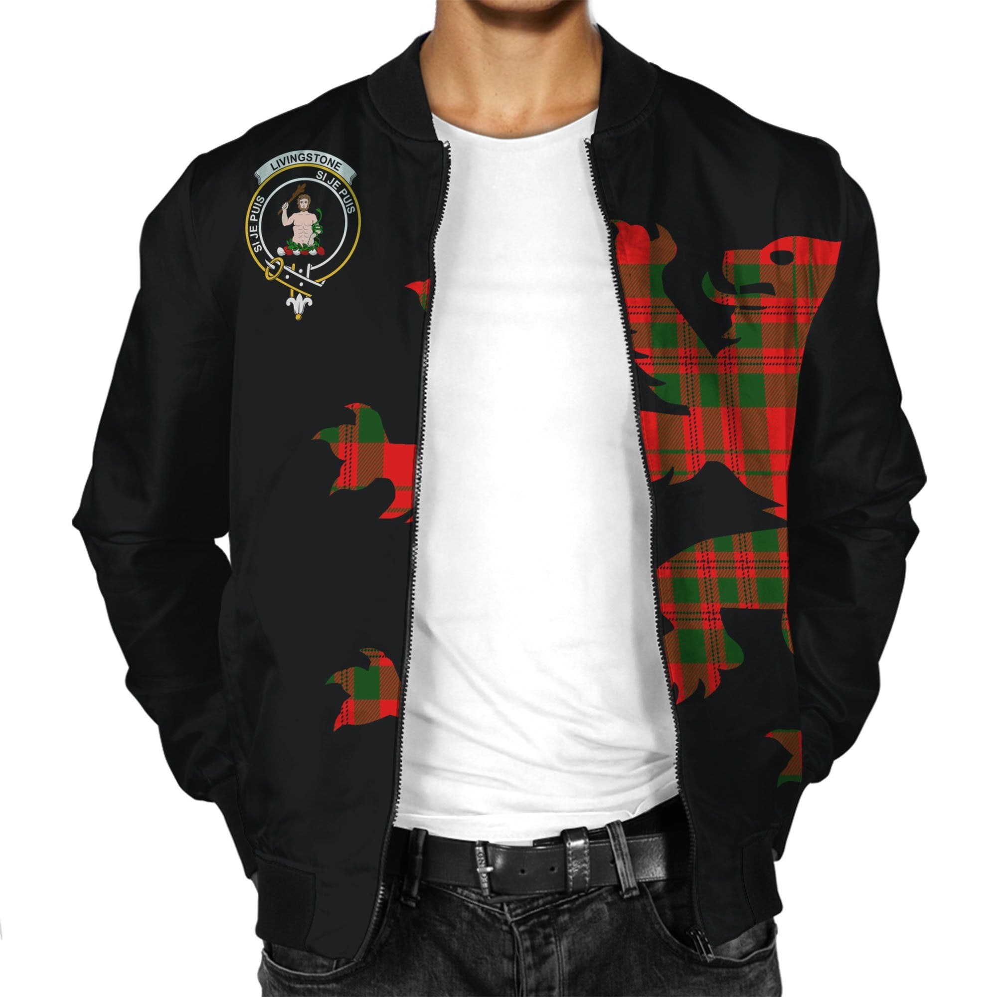 Livingstone Tartan Bomber Jacket Lion & Thistle