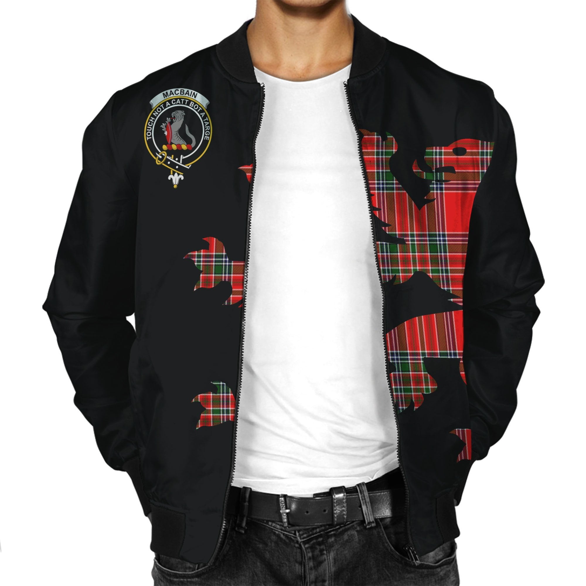 MacBain Tartan Bomber Jacket Lion & Thistle