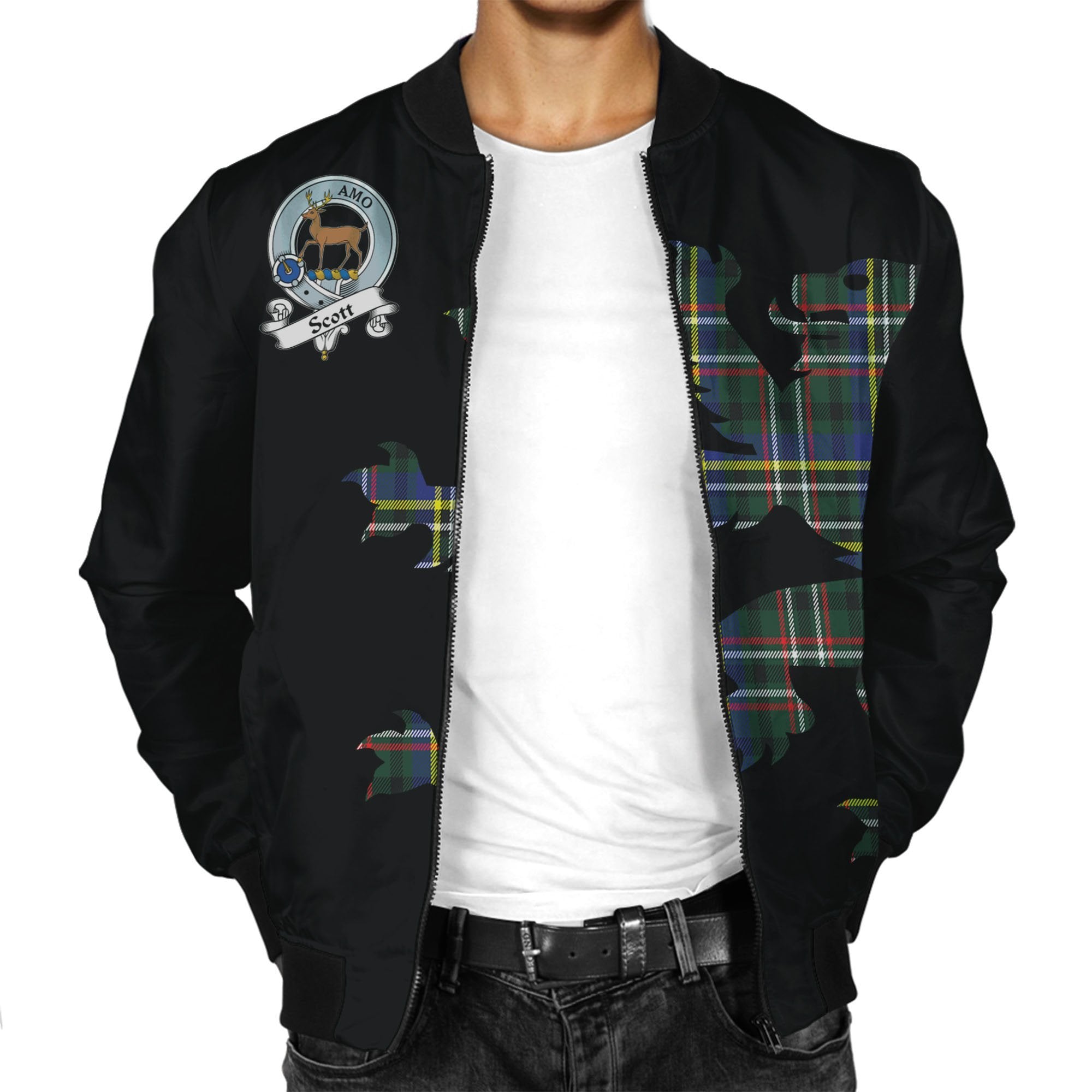 Scott Tartan Bomber Jacket Lion & Thistle