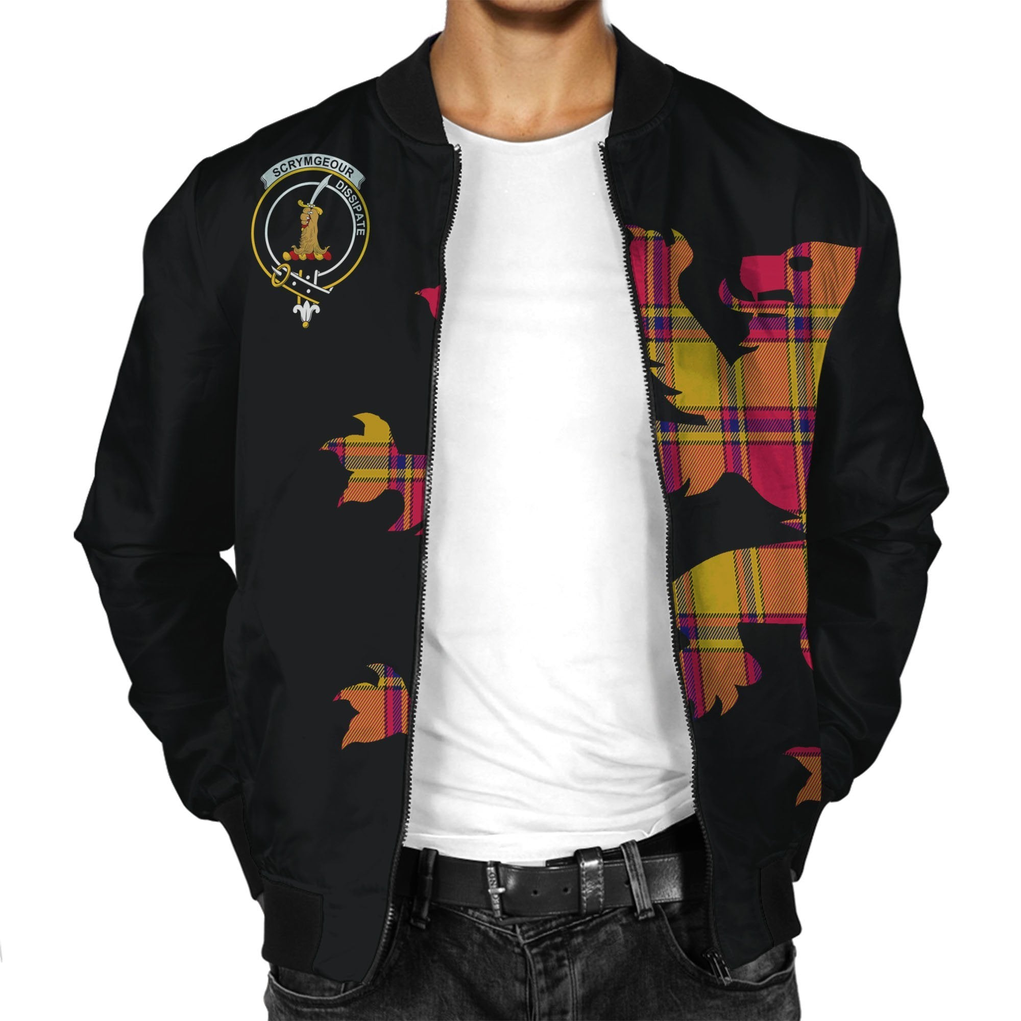 Scrymgeour Tartan Bomber Jacket Lion & Thistle