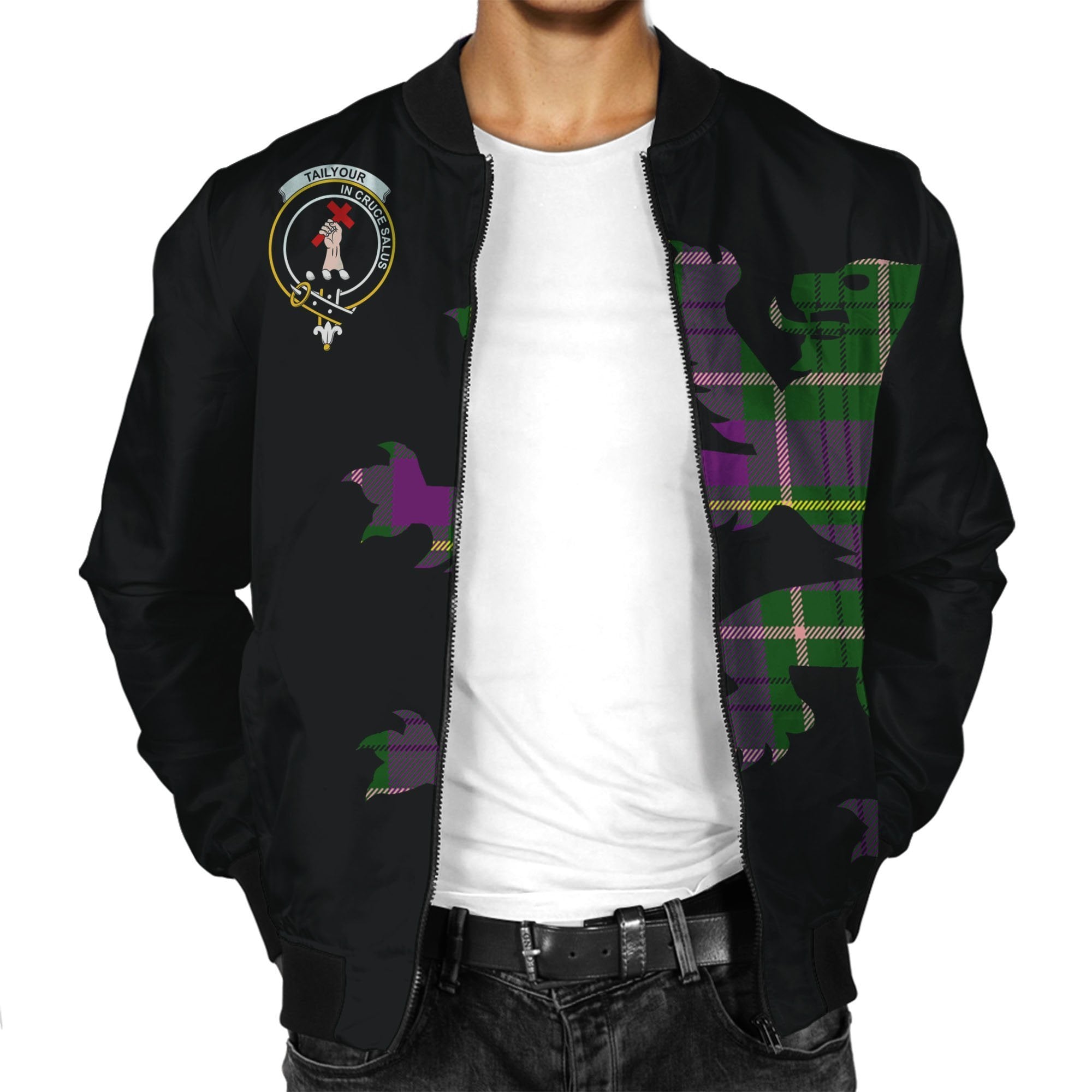 Tailyour (or Taylor) Tartan Bomber Jacket Lion & Thistle