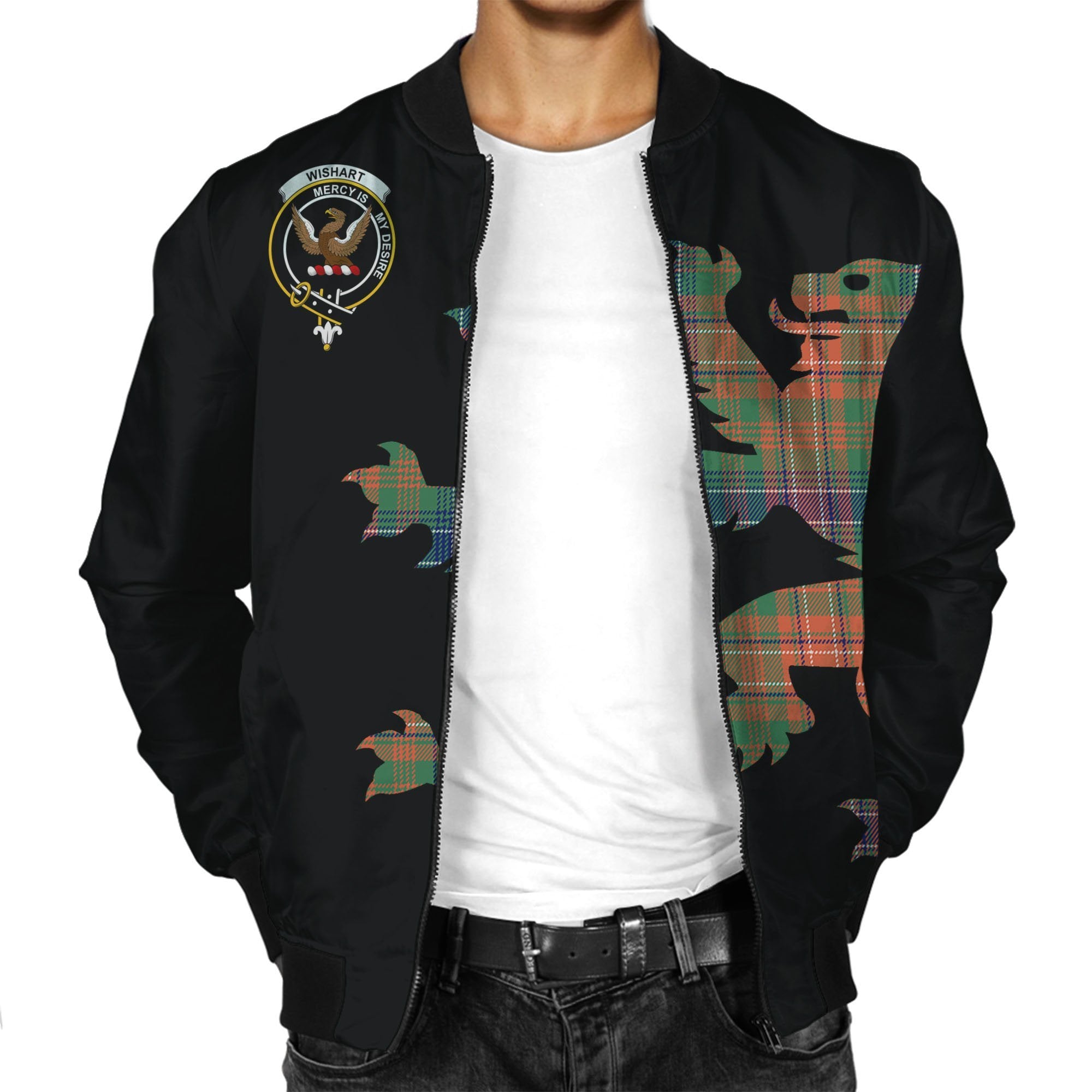 Wishart Tartan Bomber Jacket Lion & Thistle