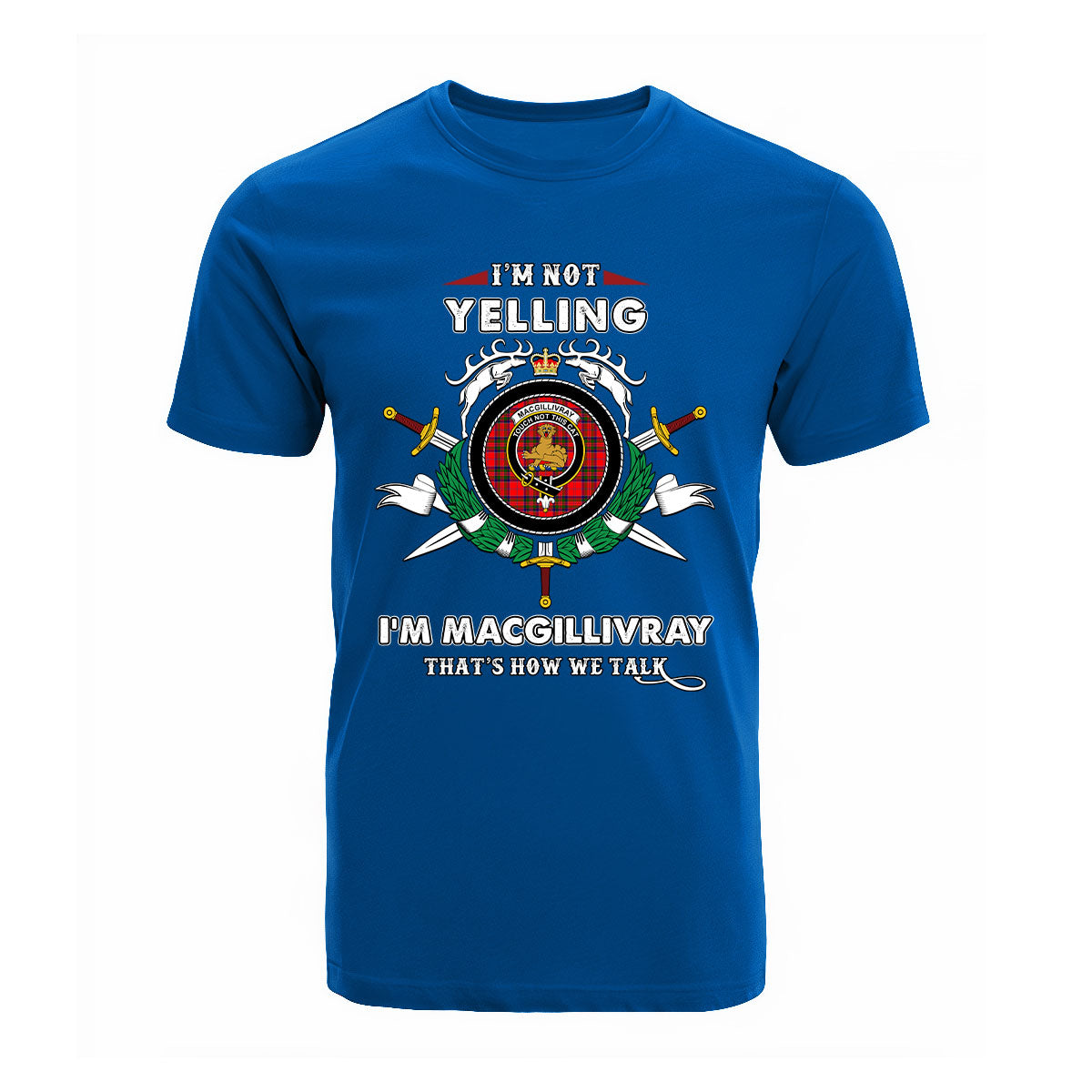 MacGillivray Tartan Crest T-shirt - I'm not yelling style