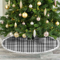 Scott Black & White Modern Tartan Christmas Tree Skirt