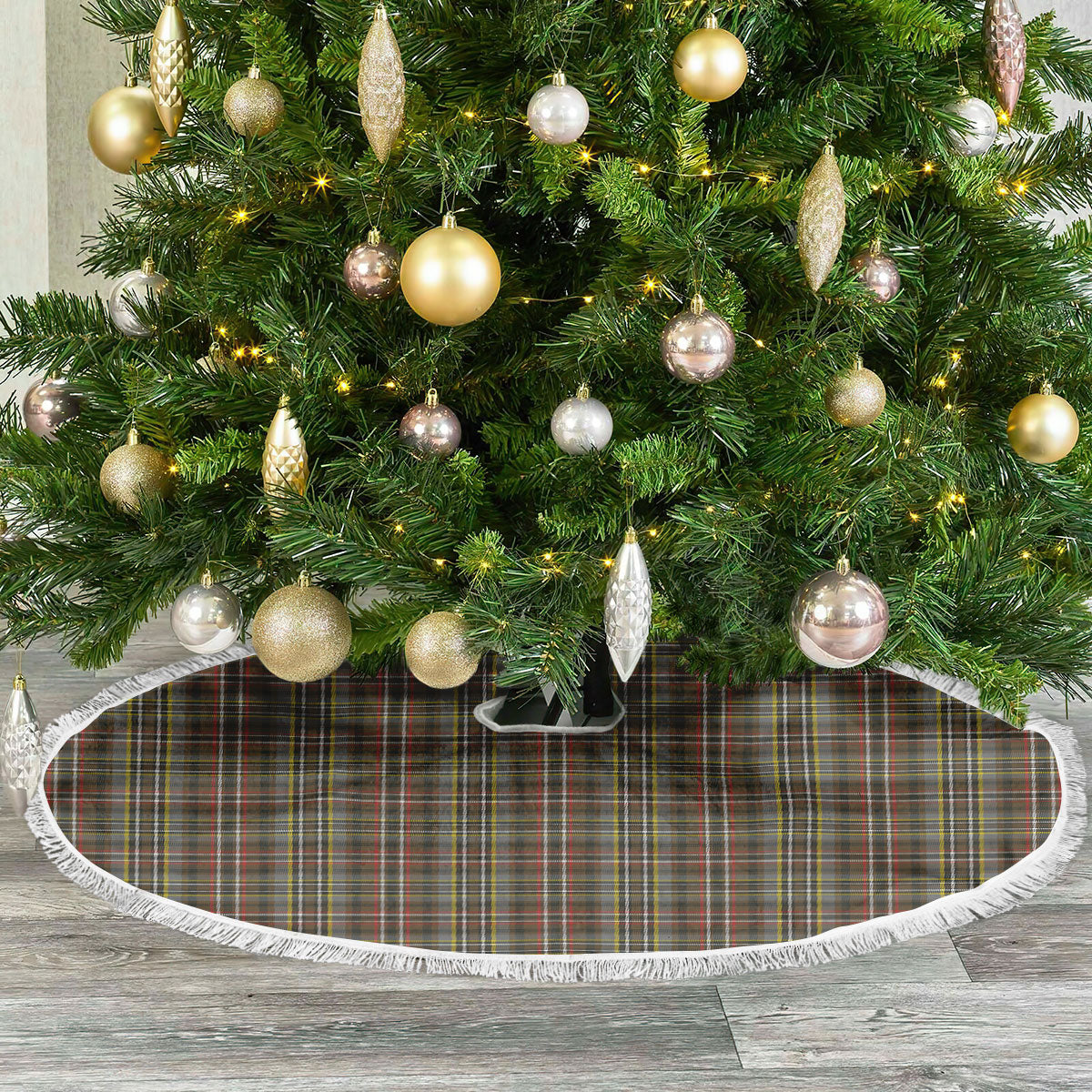 Scott Green Weathered Tartan Christmas Tree Skirt