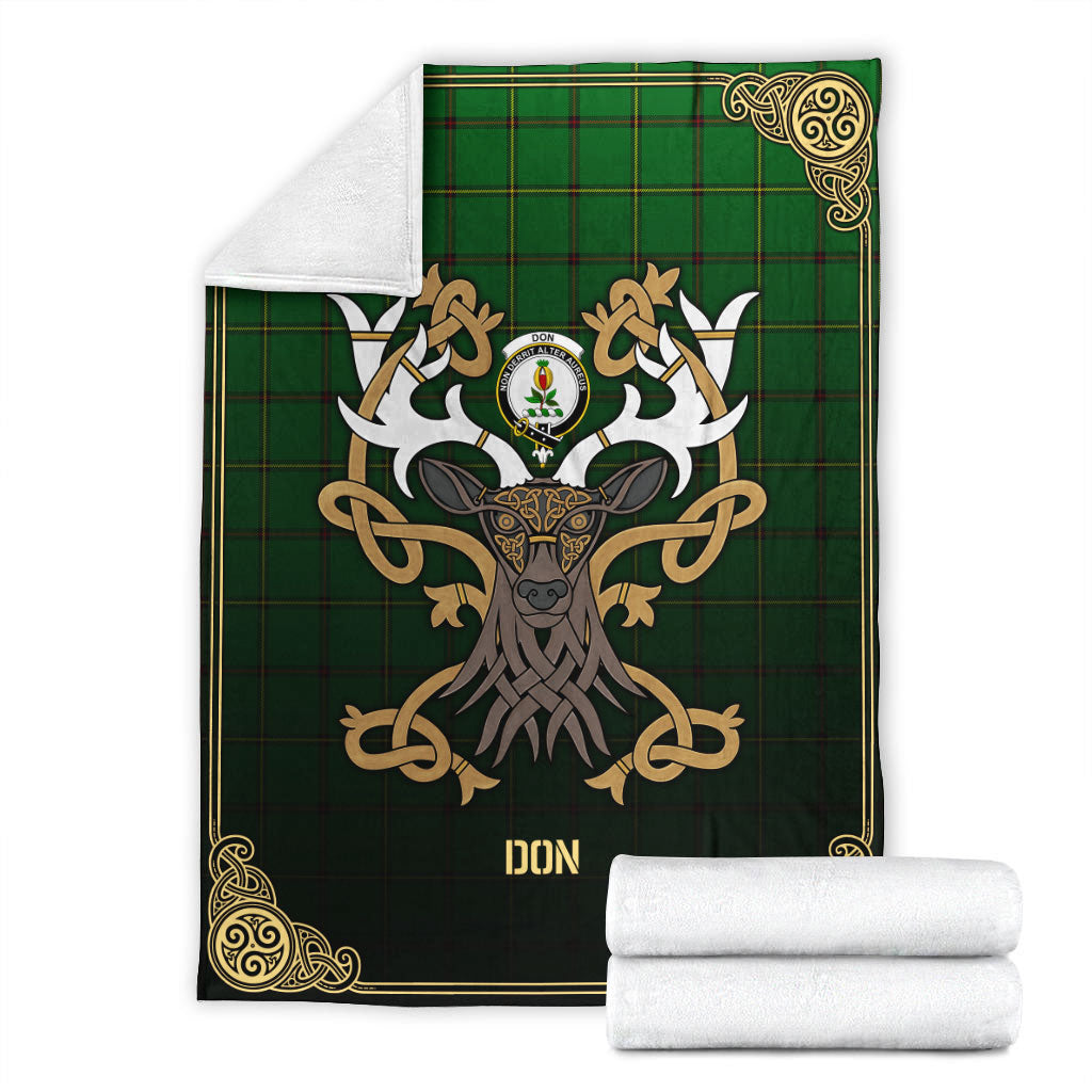 Don Tartan Crest Premium Blanket - Celtic Stag style