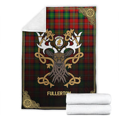 Fullerton Tartan Crest Premium Blanket - Celtic Stag style