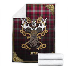 Little Tartan Crest Premium Blanket - Celtic Stag style