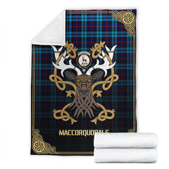 MacCorquodale Tartan Crest Premium Blanket - Celtic Stag style
