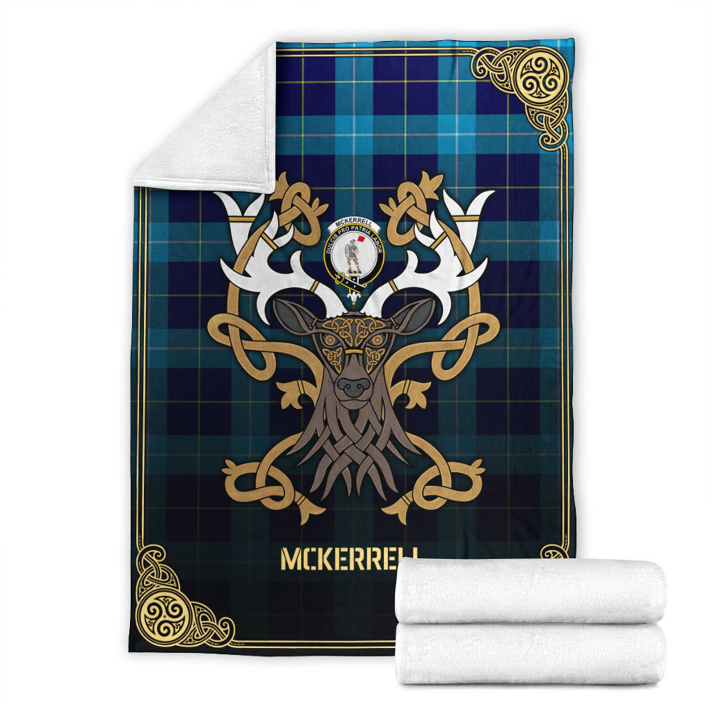 McKerrell Tartan Crest Premium Blanket - Celtic Stag style