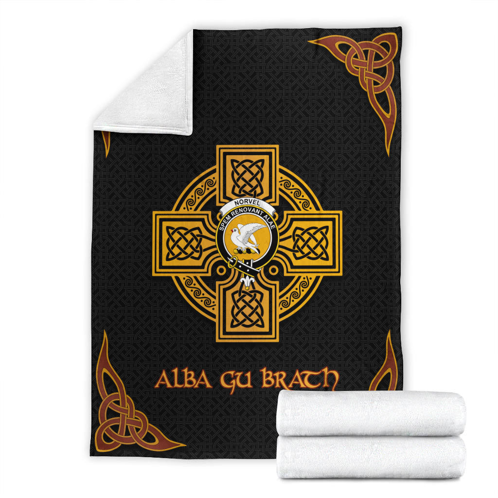 Norvel (or Norvill) Crest Premium Blanket - Black Celtic Cross Style