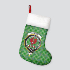 Currie or Curry Tartan Crest Christmas Stocking