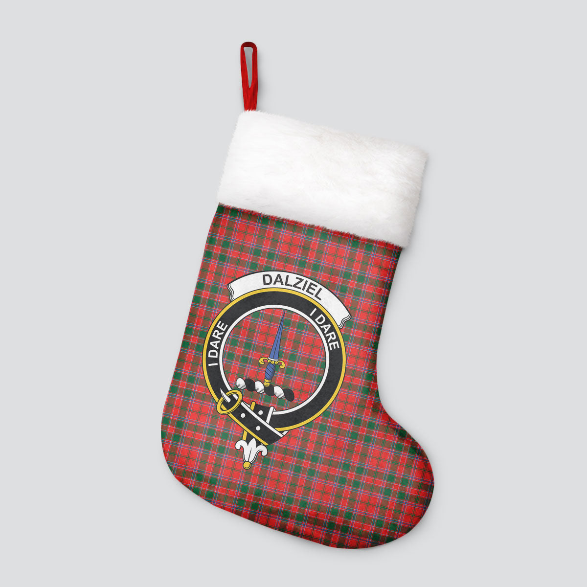 Dalziel Modern Tartan Crest Christmas Stocking