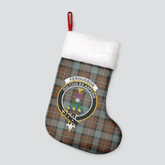 Fergusson Weathered Tartan Crest Christmas Stocking