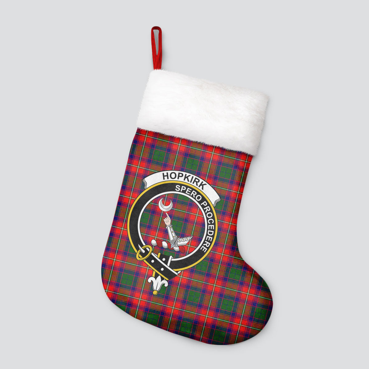 Hopkirk Tartan Crest Christmas Stocking