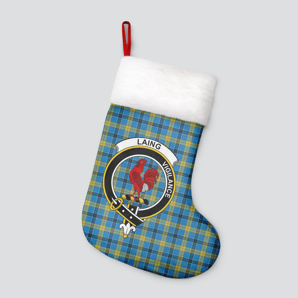 Laing Tartan Crest Christmas Stocking