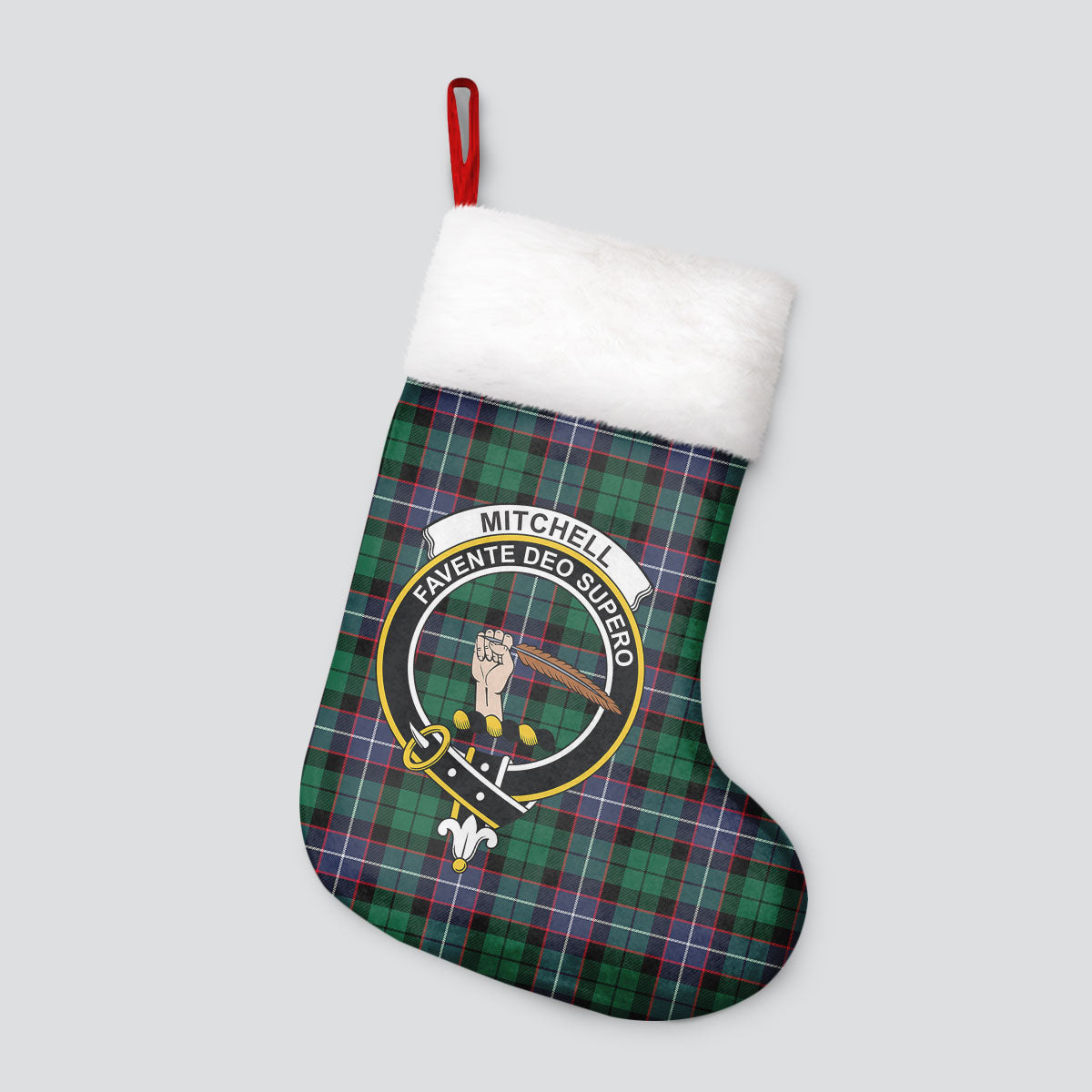 Mitchell Modern Tartan Crest Christmas Stocking