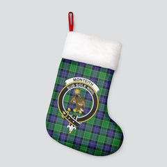 Monteith Tartan Crest Christmas Stocking