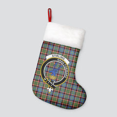 Stirling (of Cadder-Present Chief) Tartan Crest Christmas Stocking