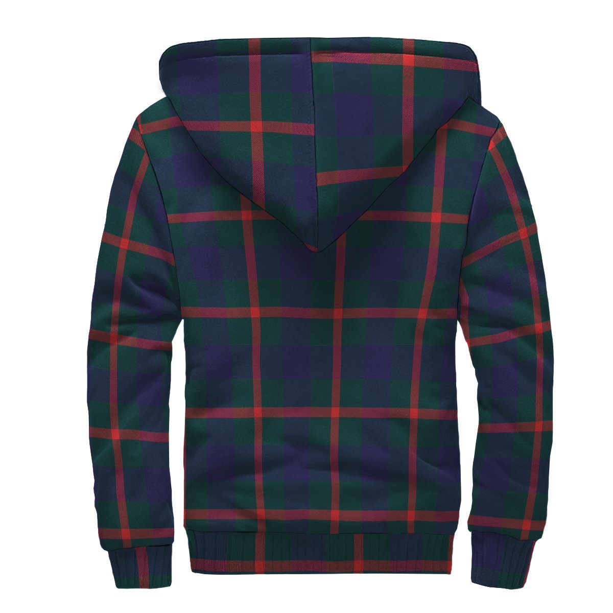 Agnew Modern Tartan Crest Sherpa Hoodie