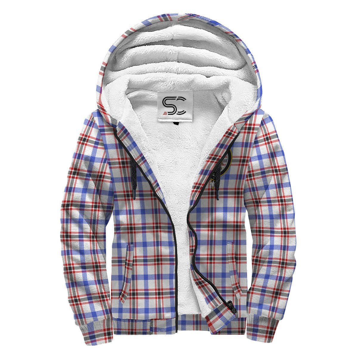 Boswell Modern Tartan Crest Sherpa Hoodie