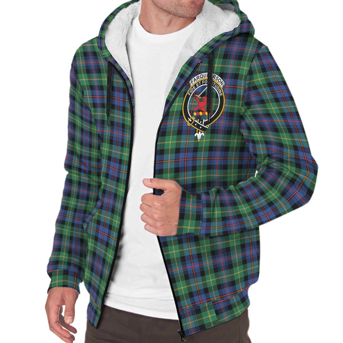 Farquharson Ancient Tartan Crest Sherpa Hoodie