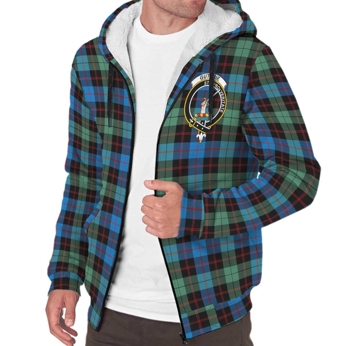 Guthrie Ancient Tartan Crest Sherpa Hoodie