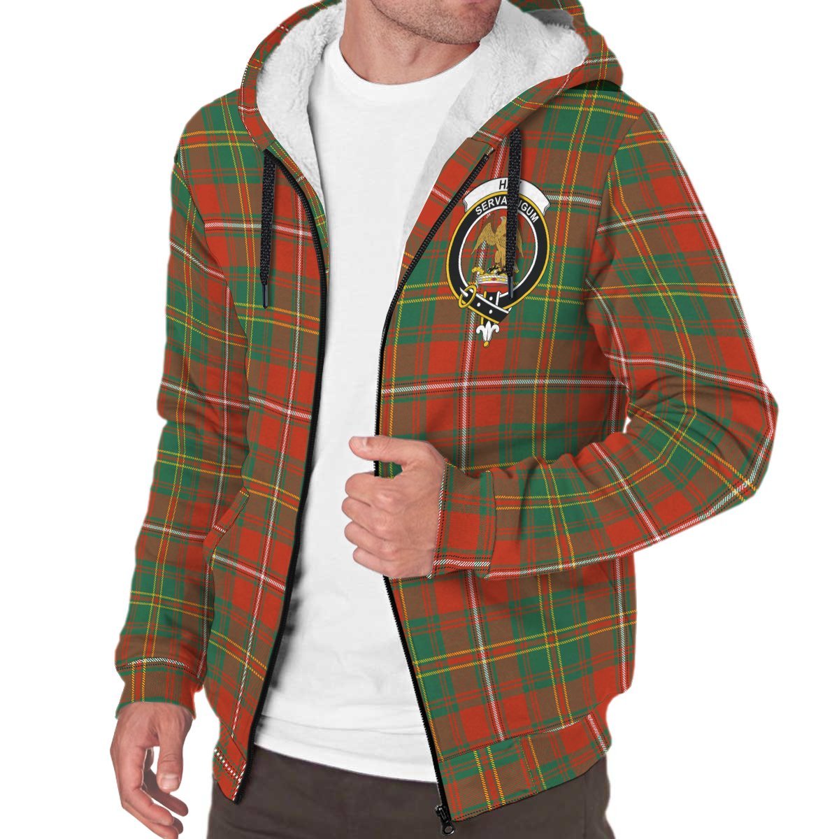 Hay Ancient Tartan Crest Sherpa Hoodie