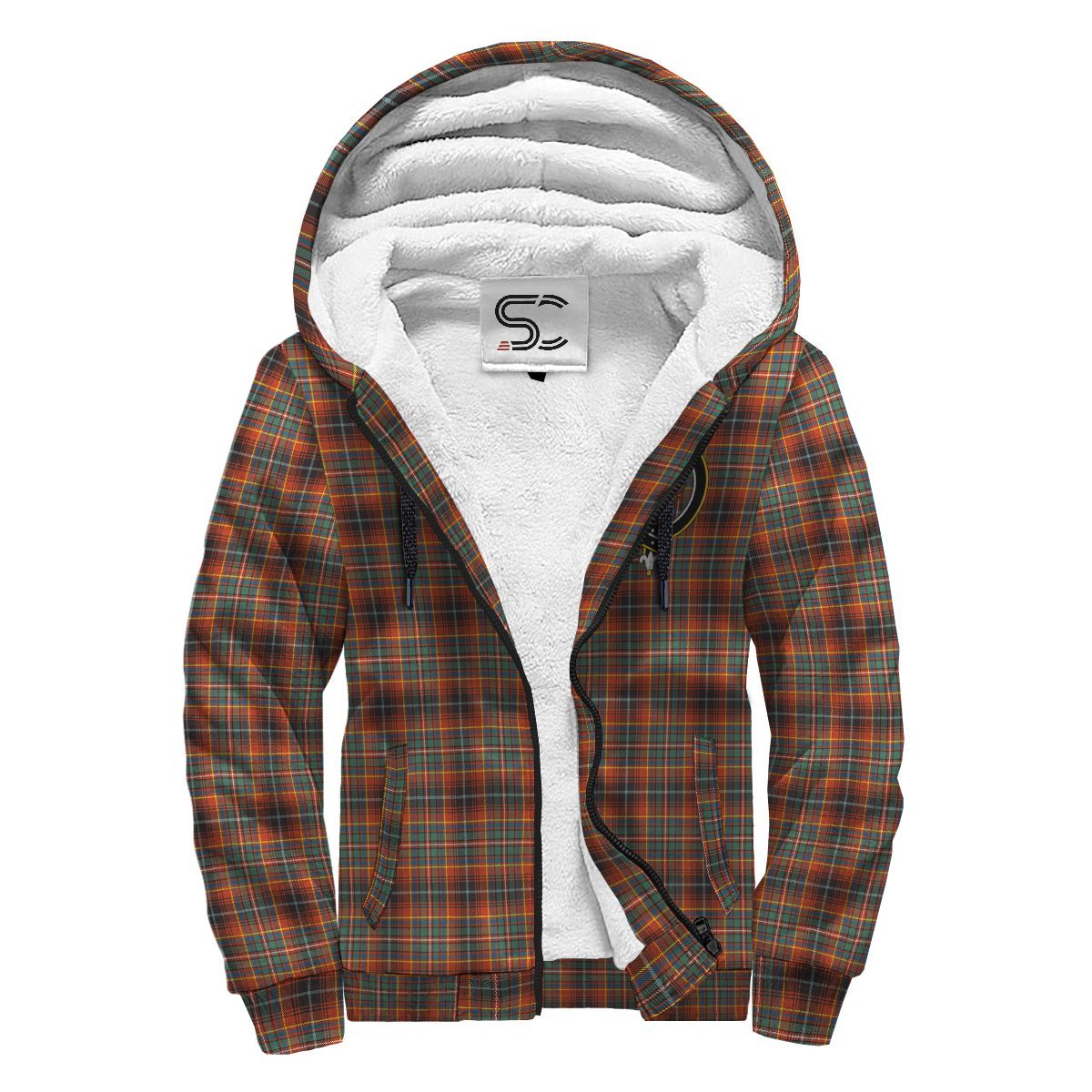 Innes Ancient Tartan Crest Sherpa Hoodie