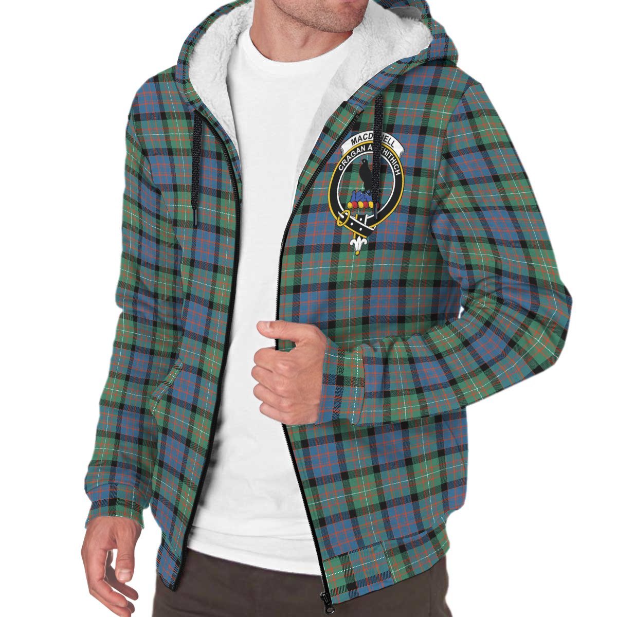 MacDonnell of Glengarry Ancient Tartan Crest Sherpa Hoodie