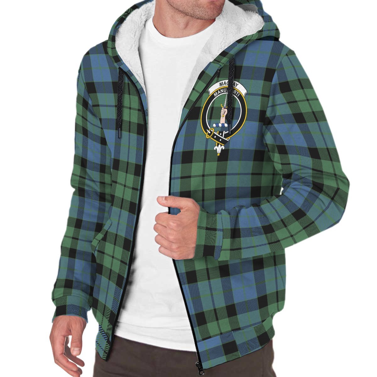 MacKay Ancient Tartan Crest Sherpa Hoodie