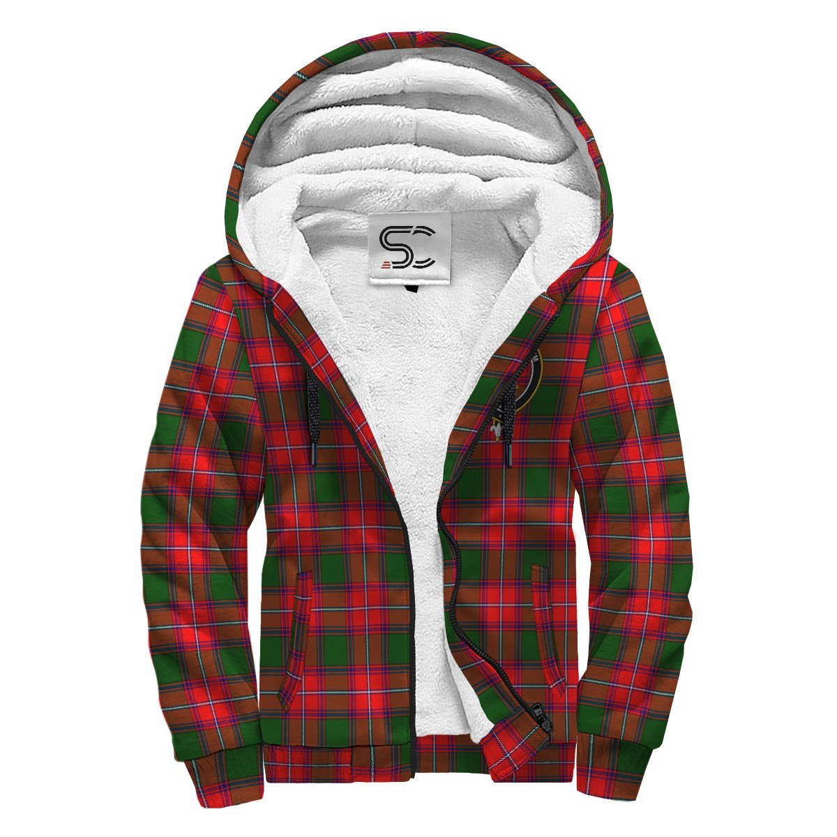 Rattray Modern Tartan Crest Sherpa Hoodie