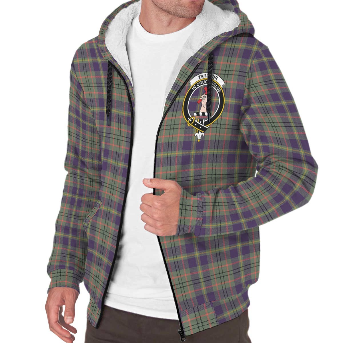 Tailyour Weathered Tartan Crest Sherpa Hoodie