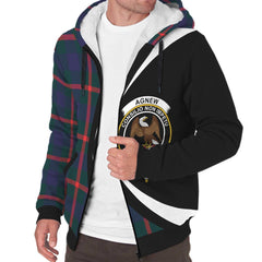 Agnew Modern Tartan Crest Sherpa Hoodie - Circle Style