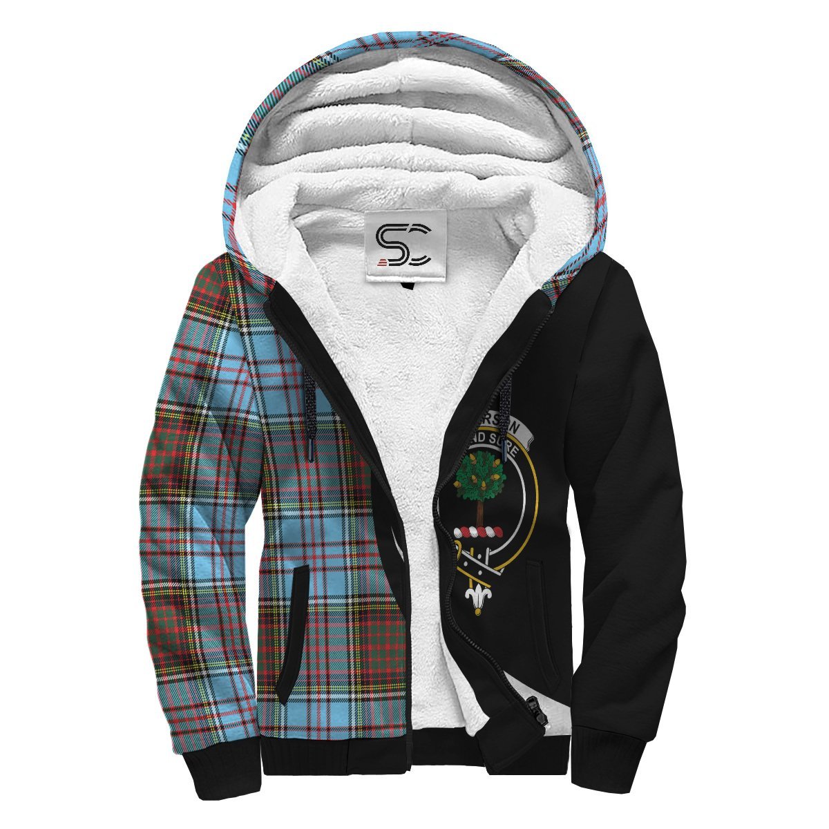 Anderson Ancient Tartan Crest Sherpa Hoodie - Circle Style