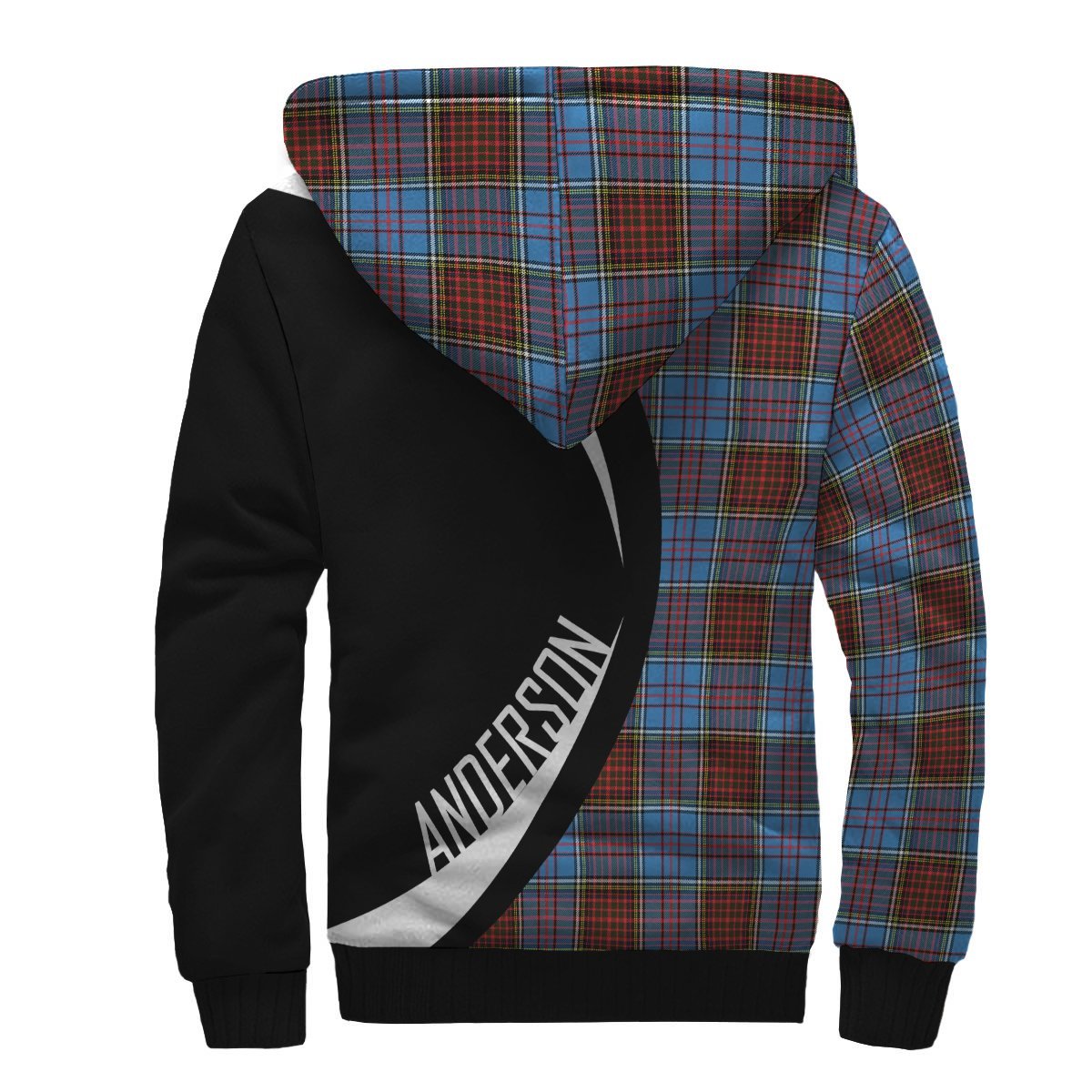 Anderson Modern Tartan Crest Sherpa Hoodie - Circle Style