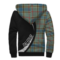 Balfour Blue Tartan Crest Sherpa Hoodie - Circle Style